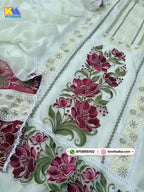 Pakistani Semi Organza Parsi Embroidered Suit Set