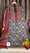 Premium Mashru Silk with authentic Ajrakh hand-block print