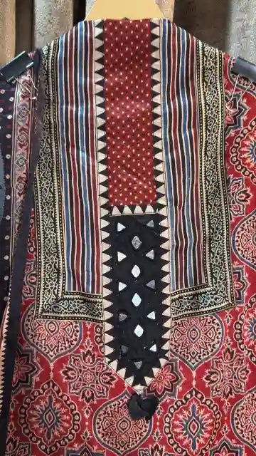 Ajrakh Mashru Silk Heritage Designer Suit Set