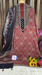 Ajrakh Mashru Silk Heritage Designer Suit Set
