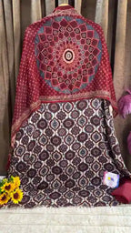 Product Title Ajrakh Mashru Silk Heritage Designer Suit Set