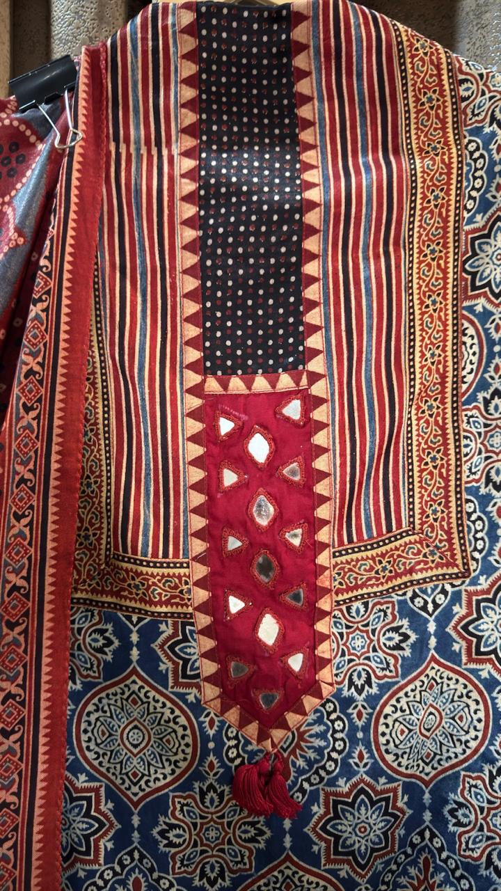 Ajrakh Mashru Silk Heritage Designer Suit Set