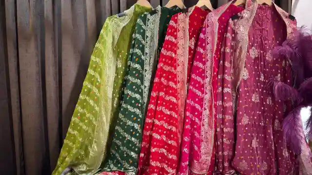 Bandhani Dola Silk Banarasi Designer Suit Set
