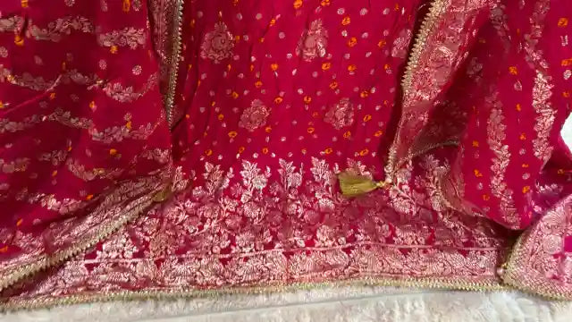 Bandhani Dola Silk Banarasi Designer Suit Set