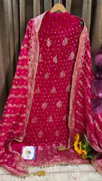 Bandhani Dola Silk Banarasi Designer Suit Set