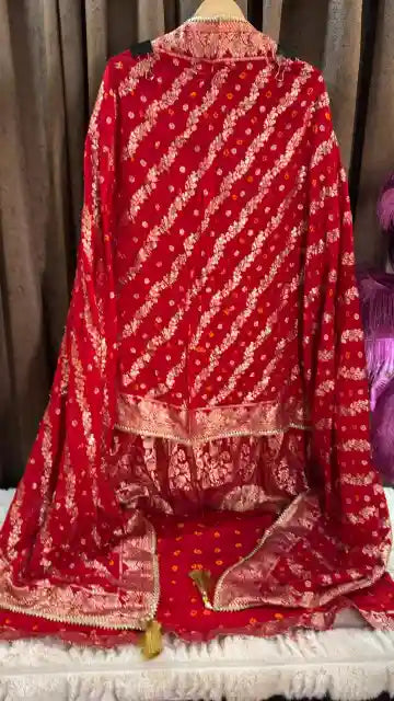 Bandhani Dola Silk Banarasi Designer Suit Set