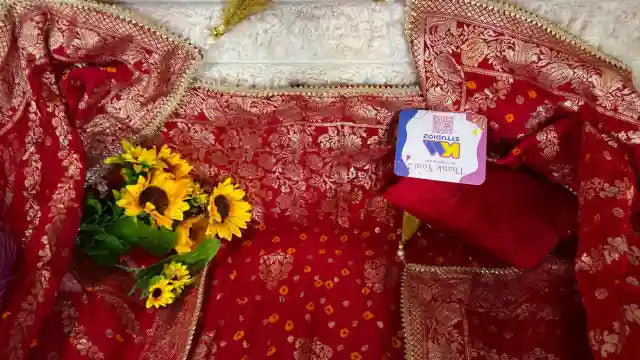 Bandhani Dola Silk Banarasi Designer Suit Set