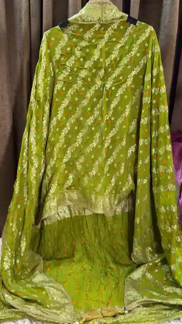 Bandhani Dola Silk Banarasi Designer Suit Set