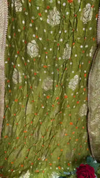 Bandhani Dola Silk Banarasi Designer Suit Set