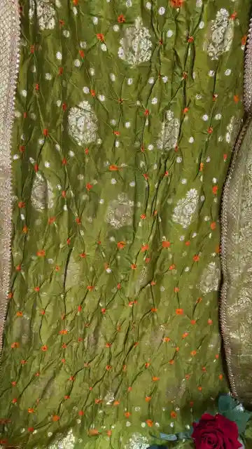 Bandhani Dola Silk Banarasi Designer Suit Set