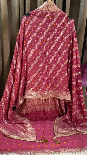 Bandhani Dola Silk Banarasi Designer Suit Set