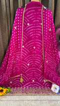 Hot Rani Pink Bandhani  Designer Suit Set