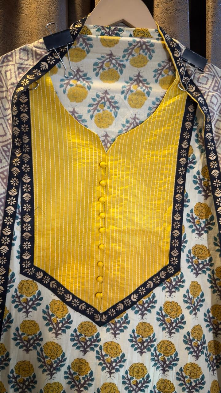 Pure Cotton Jaipuri Hand Block Print Designer Suit Set