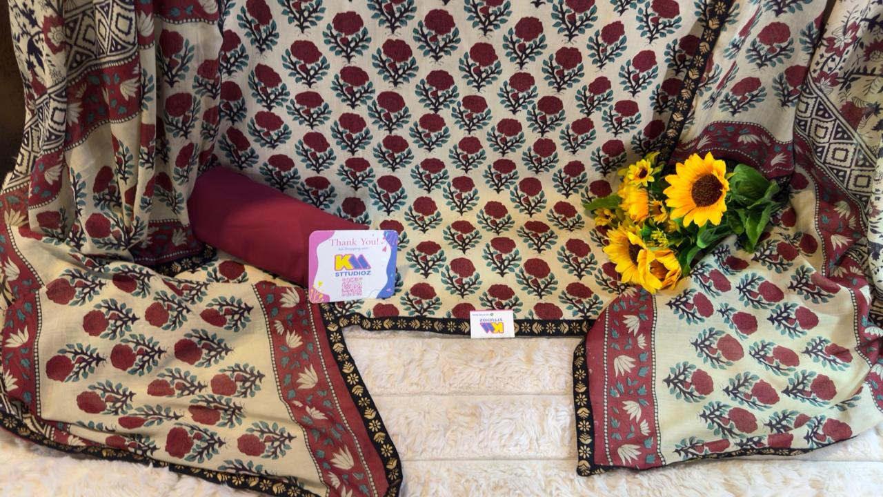 Pure Cotton Jaipuri Hand Block Print Designer Suit Set