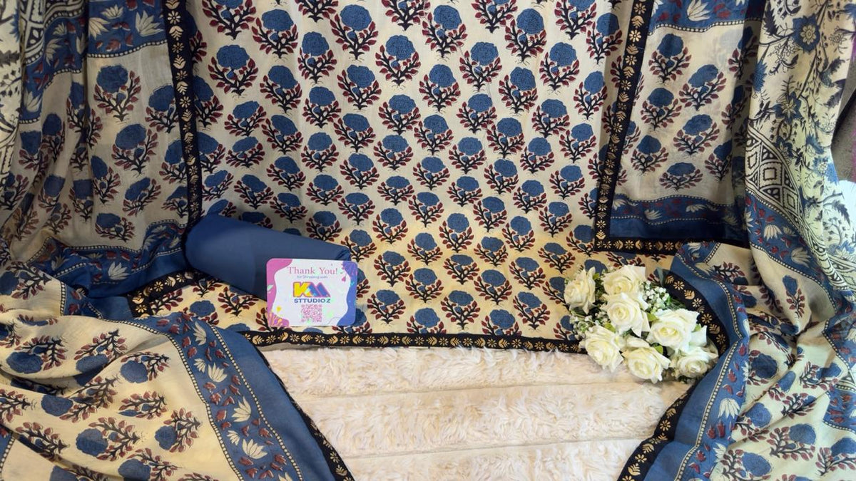 Pure Cotton Jaipuri Hand Block Print Designer Suit Set