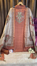 Raw Silk Jaipuri Print Designer Suit Set