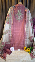 Raw Silk Jaipuri Print Designer Suit Set
