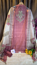 Raw Silk Jaipuri Print Designer Suit Set
