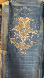Raw Silk Jaipuri Print Designer Suit Set
