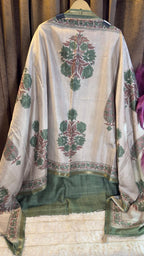 Raw Silk Jaipuri Print Designer Suit Set