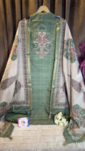 Raw Silk Jaipuri Print Designer Suit Set