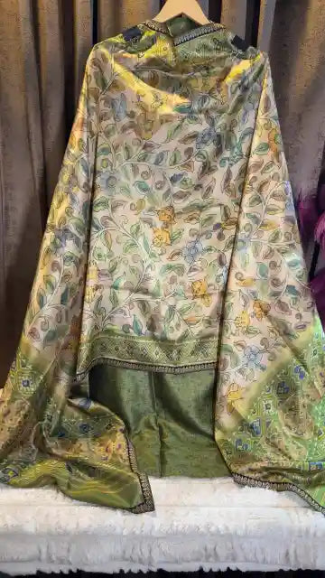 Pure Raw Silk Kalamkari Designer Suit Set