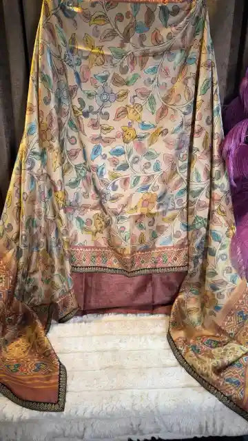 Pure Raw Silk Kalamkari Designer Suit Set