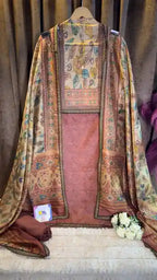 Pure Raw Silk Kalamkari Designer Suit Set