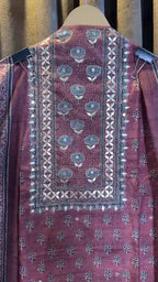 Dusty Rose Mauve Raw Silk Jaipuri Print Designer Suit Set