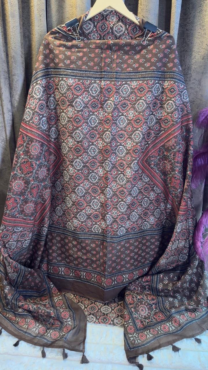 Pure Cotton Badam Boota Hand Block Designer Suit Set
