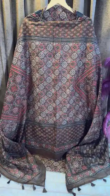 Pure Cotton Badam Boota Hand Block Designer Suit Set
