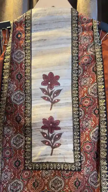 Pure Cotton Badam Boota Hand Block Designer Suit Set