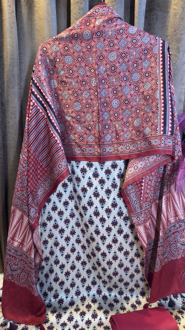 Luxury Ajrakh Mashru Silk Suit Set
