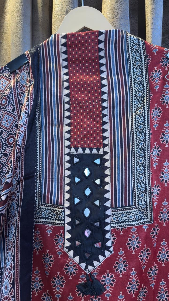 Luxury Ajrakh Mashru Silk Suit Set