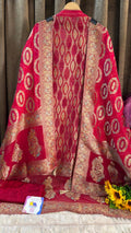 Pure Khaddi Georgette Banarasi Bandhani Suit Set