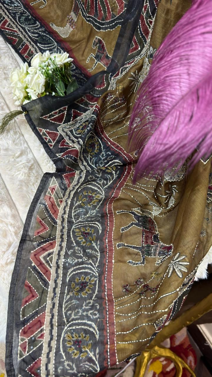 Calcutta Kantha & Knot Work Designer Suit Set