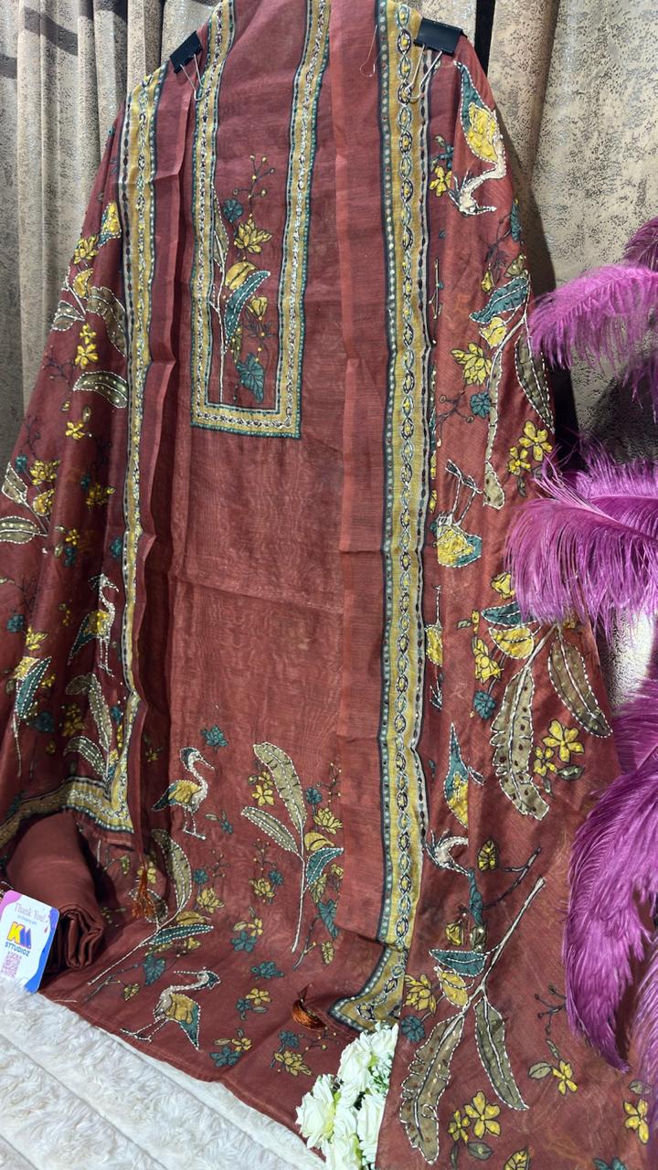 Calcutta Kantha & Knot Work Designer Suit Set
