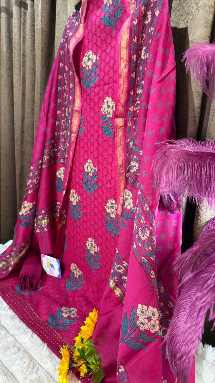 Hakuba Cotton Floral Designer Suit Set