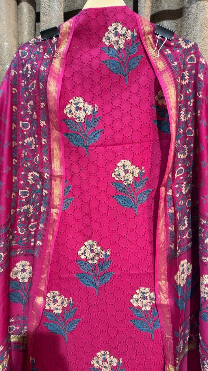 Hakuba Cotton Floral Designer Suit Set