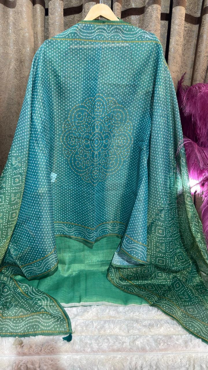 Shimmer Tissue Bandhani Designer Suit Set