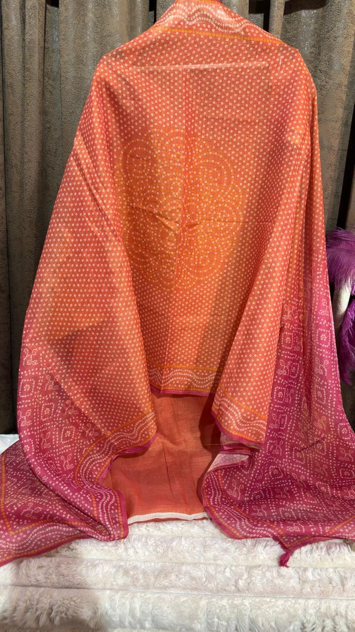 Shimmer Tissue Bandhani Designer Suit Set