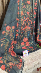 Calcutta Kantha & Knot Work Shimmer Tissue Designer Suit Set