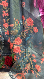 Calcutta Kantha & Knot Work Shimmer Tissue Designer Suit Set