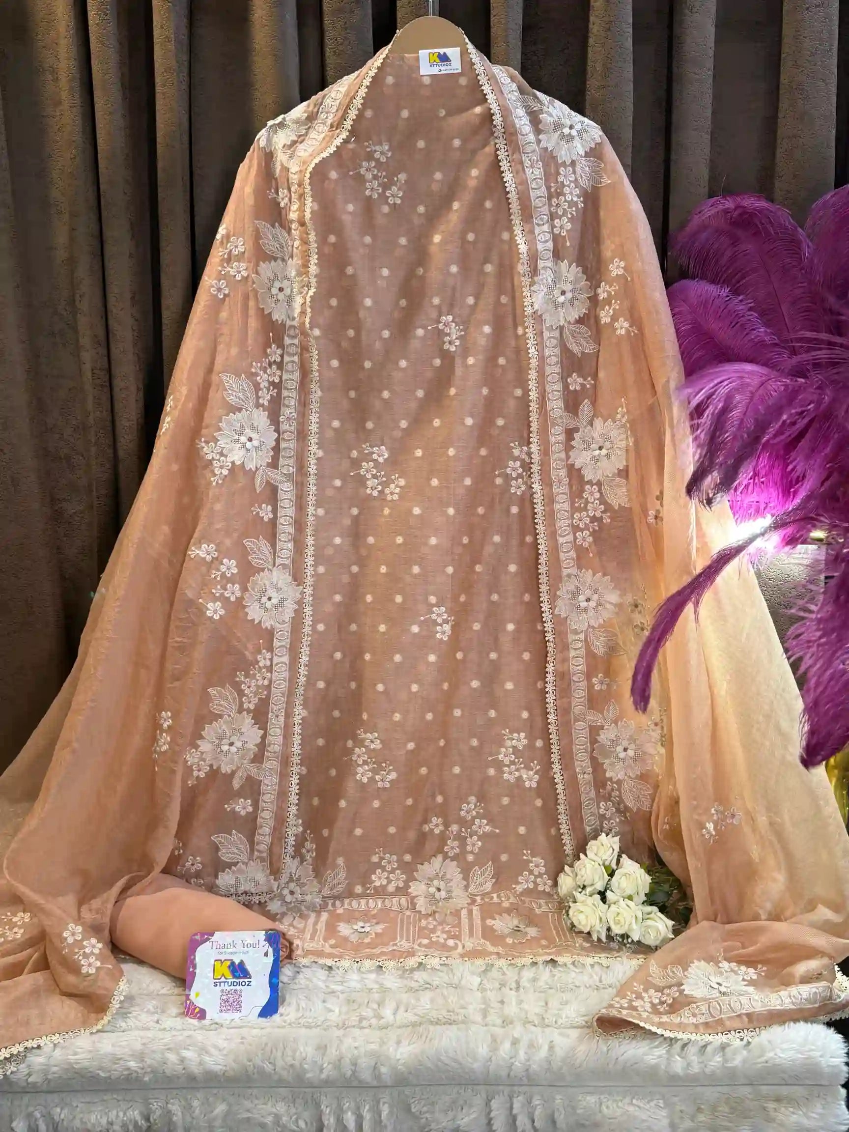 Pure Linen Jamdani Designer Suit Set