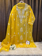 Pure Mul Chanderi Heritage Semi-Stitched Kurta & Dupatta Set